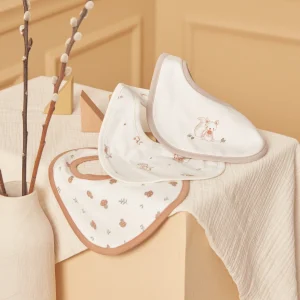 3 bavoirs écrus en jersey