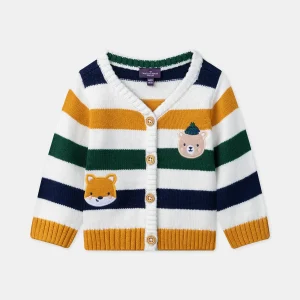 Gilet rayé patchs animaux