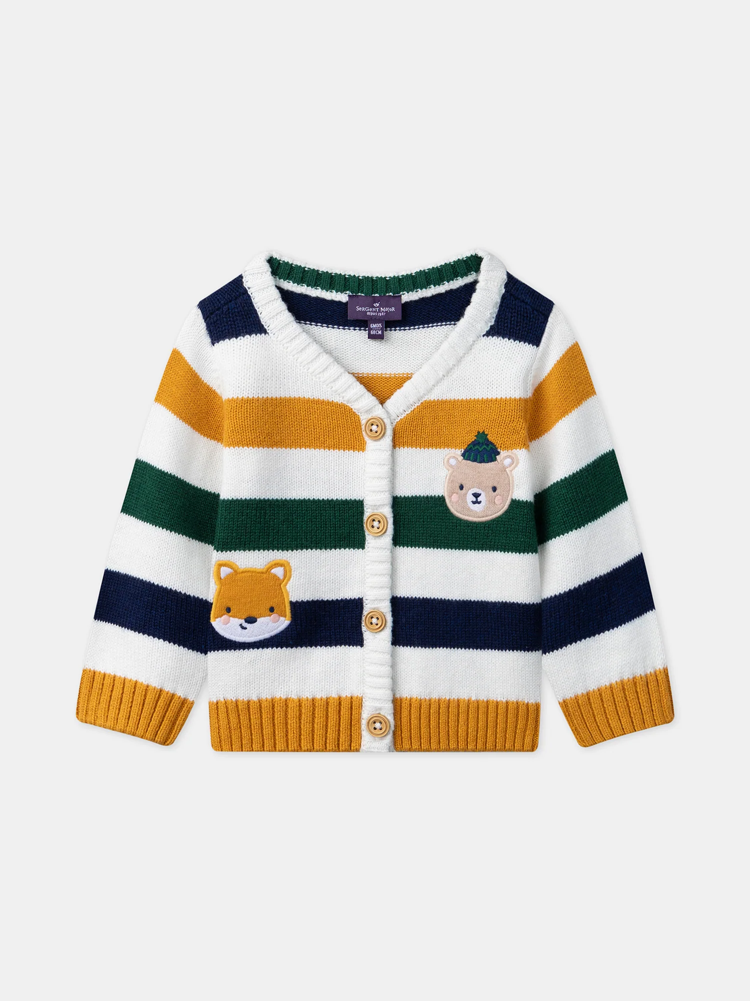 Gilet rayé patchs animaux