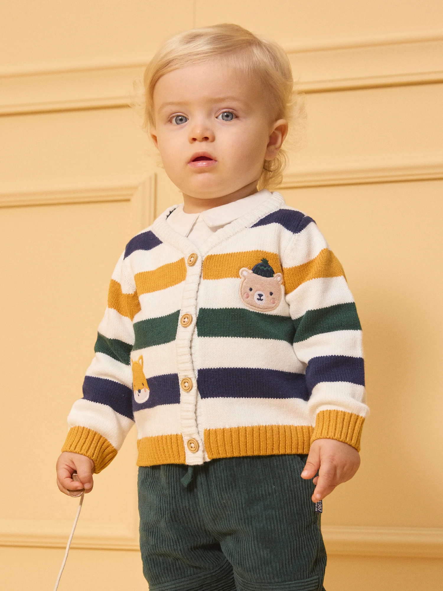 Gilet rayé patchs animaux – Image 2