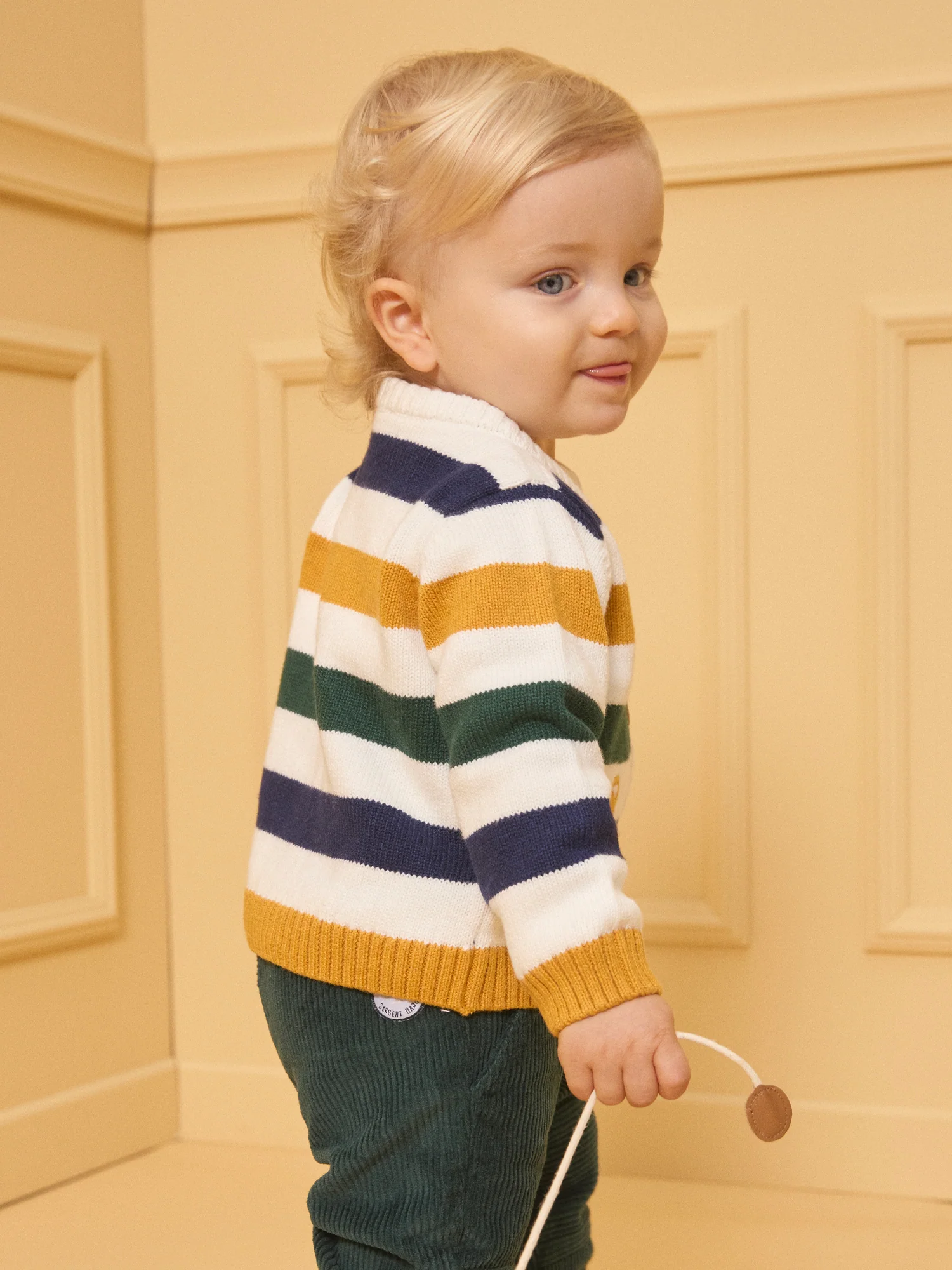 Gilet rayé patchs animaux – Image 3