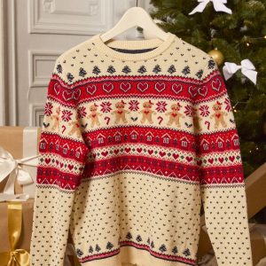 Pull de noël en jacquard femme