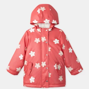 Imperméable rouge à motifs fleurs Fille