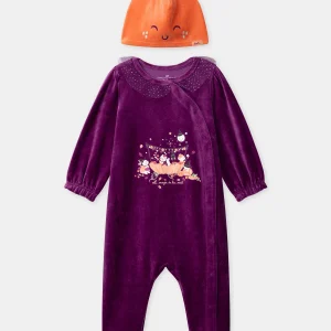 Grenouillère violette Bébé Fille