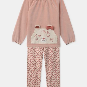 Pyjama beige imprimé léopard Fille