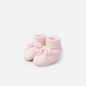 Chaussons roses à nœud Naissance Fille