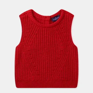Pull sans manches rouge Bébé Fille
