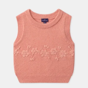 Pull corail sans manches Bébé Fille