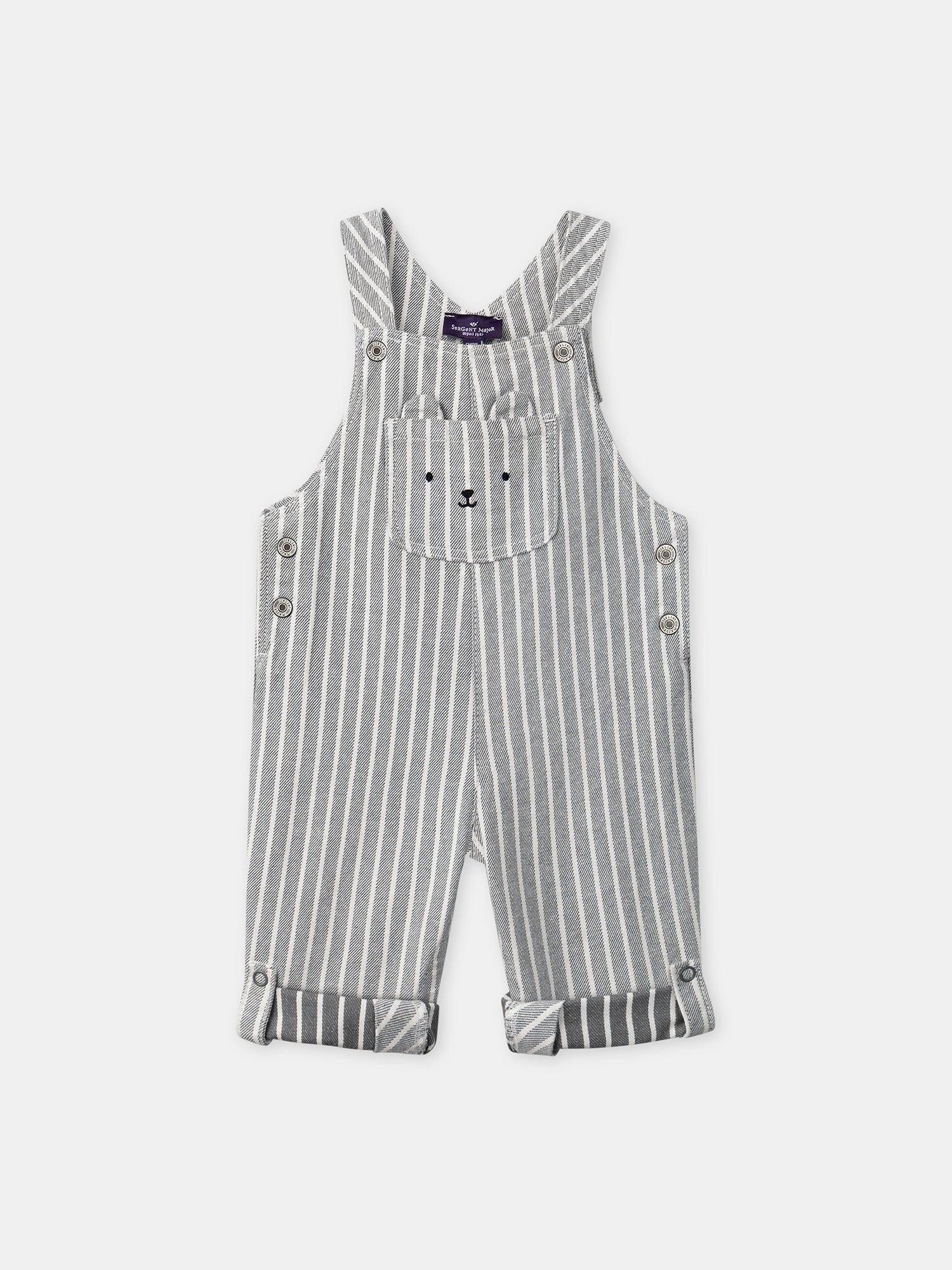 Salopette à rayures grises retroussable Bébé Garçon – Image 4