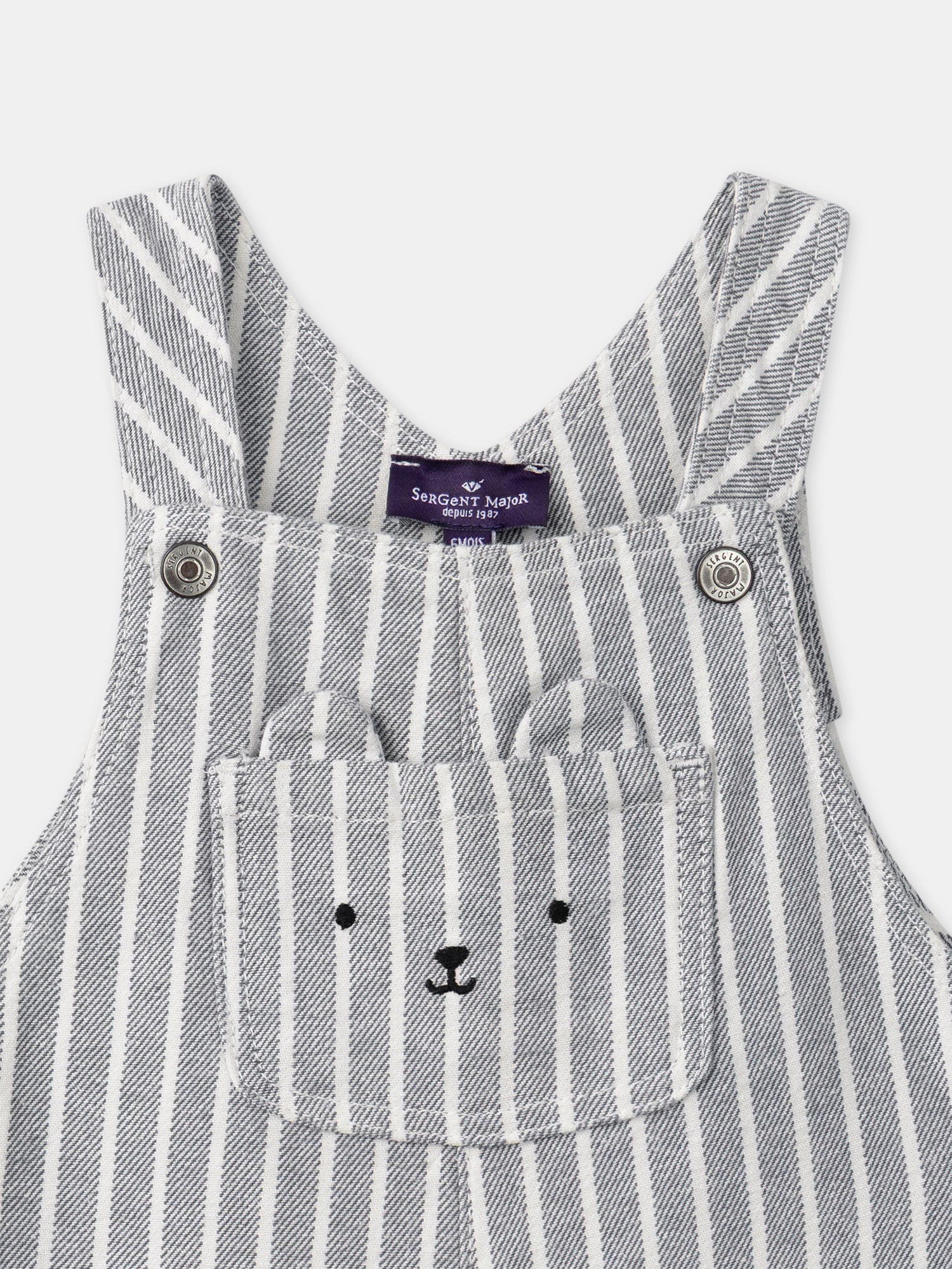 Salopette à rayures grises retroussable Bébé Garçon – Image 5