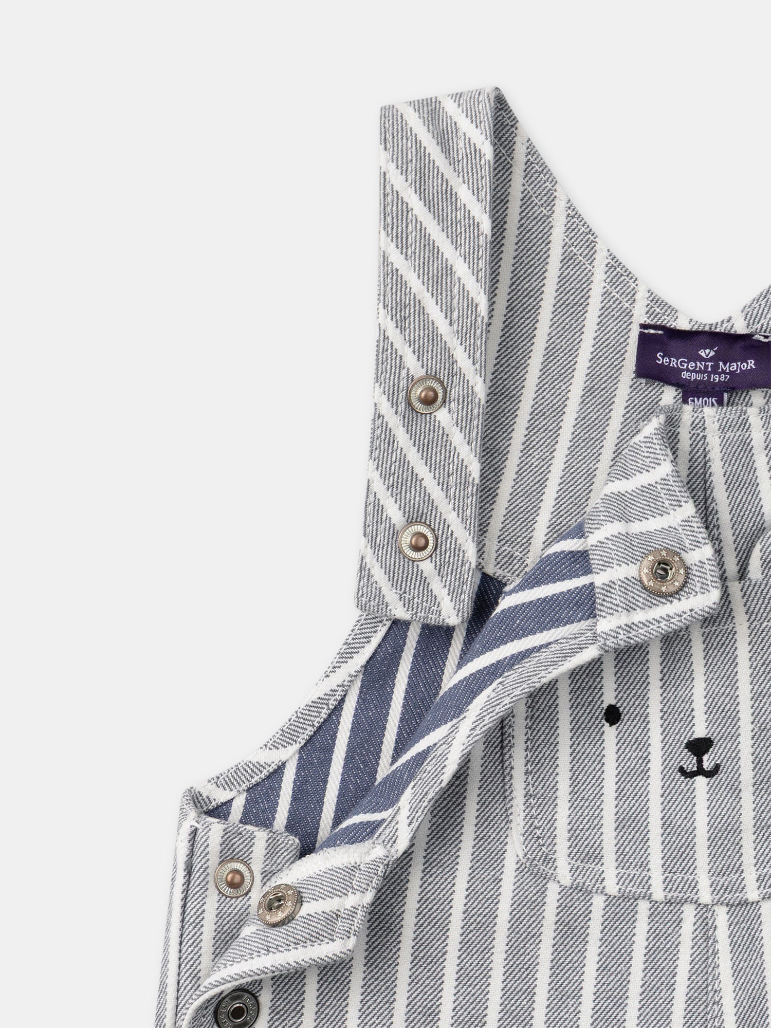 Salopette à rayures grises retroussable Bébé Garçon – Image 6