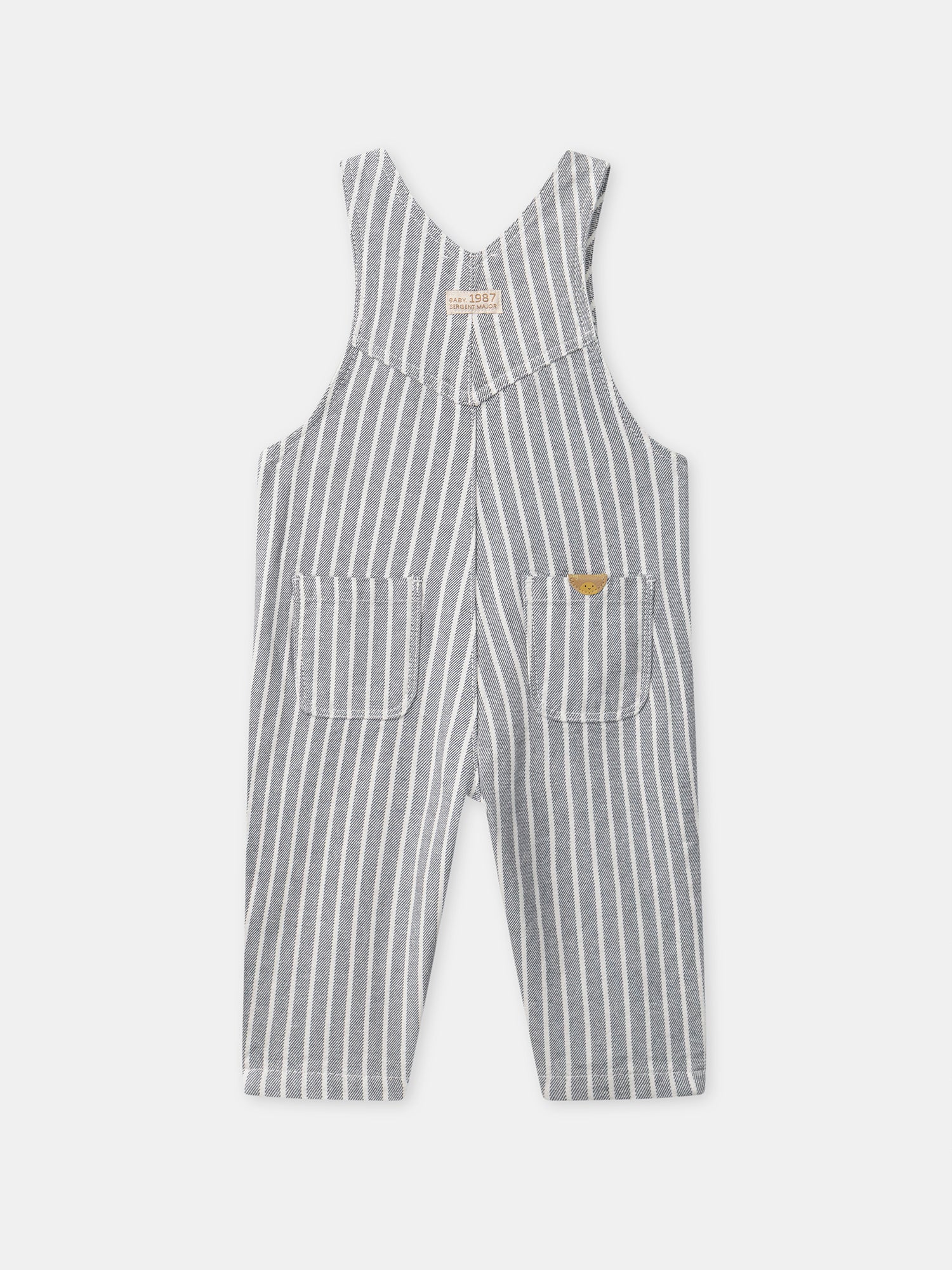 Salopette à rayures grises retroussable Bébé Garçon – Image 9