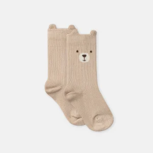 Chaussette beige ours Bébé Garçon