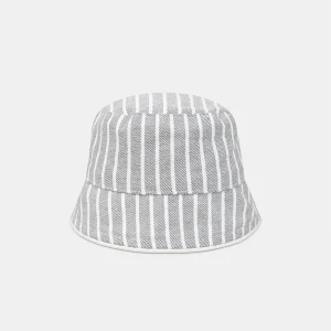 Chapeau gris à rayures écrues Bébé Garçon