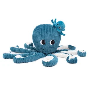 Peluche pieuvre maman / bébé bleue