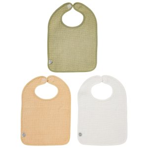 3 bavoirs bébé 25x36 cm nid d'abeille - Bavoir 6 mois à Scratch - Les Colorés