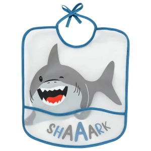 Bavoir bébé plastique 6 mois Requin - Bavoir à poche 28x32 cm