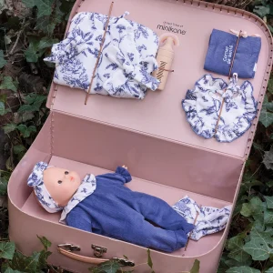 Valise Clarisse - Minikane x Tartine et Chocolat Toile de Jouy bleu