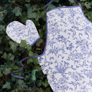 Kit Tablier et Manique - Minikane x Tartine et Chocolat imprimé Toile de Jouy Bleu