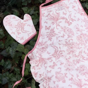 Kit Tablier et Manique - Minikane x Tartine et Chocolat imprimé Toile de Jouy rose