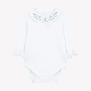 Body - Vert d'eau broderie bouquet de fleurs