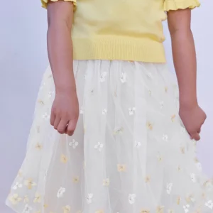 Jupe - Jaune tulle fleuri