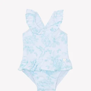 Maillot de Bain - Vert imprimé inspiration Toile de Jouy