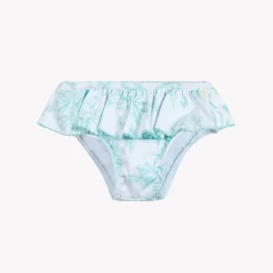 Culotte de bain - Vert imprimé inspiration Toile de Jouy