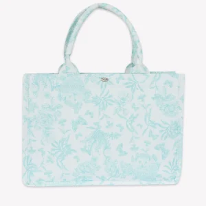 Petit cabas - Vert imprimé inspiration Toile de Jouy