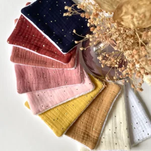 Bavoir bandana - Pois dorés