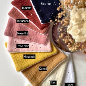 Bavoirs ronds - pois doré