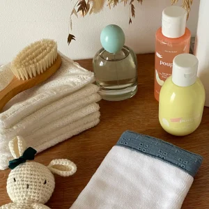 2 gants de toilette bébé - Adèle bleu