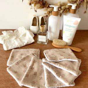 7 Lingettes douceurs rosie beige pour bébé