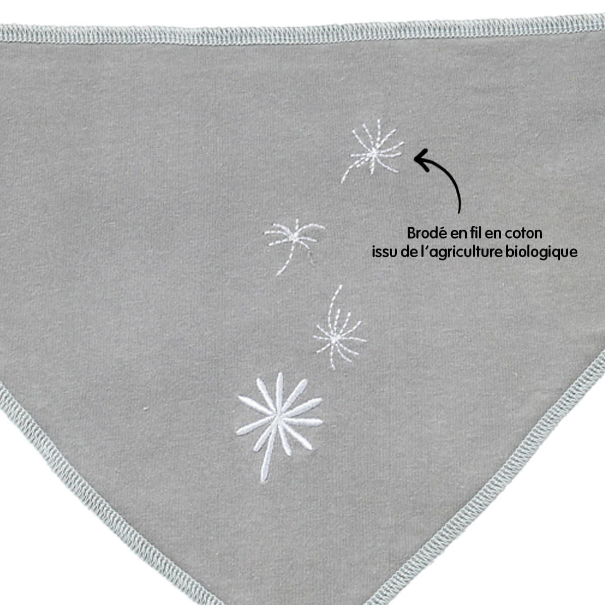 2 bavoir bandana Jeune Pousse Bio - Bavoirs naissance à pressions 42x23 cm – Image 5