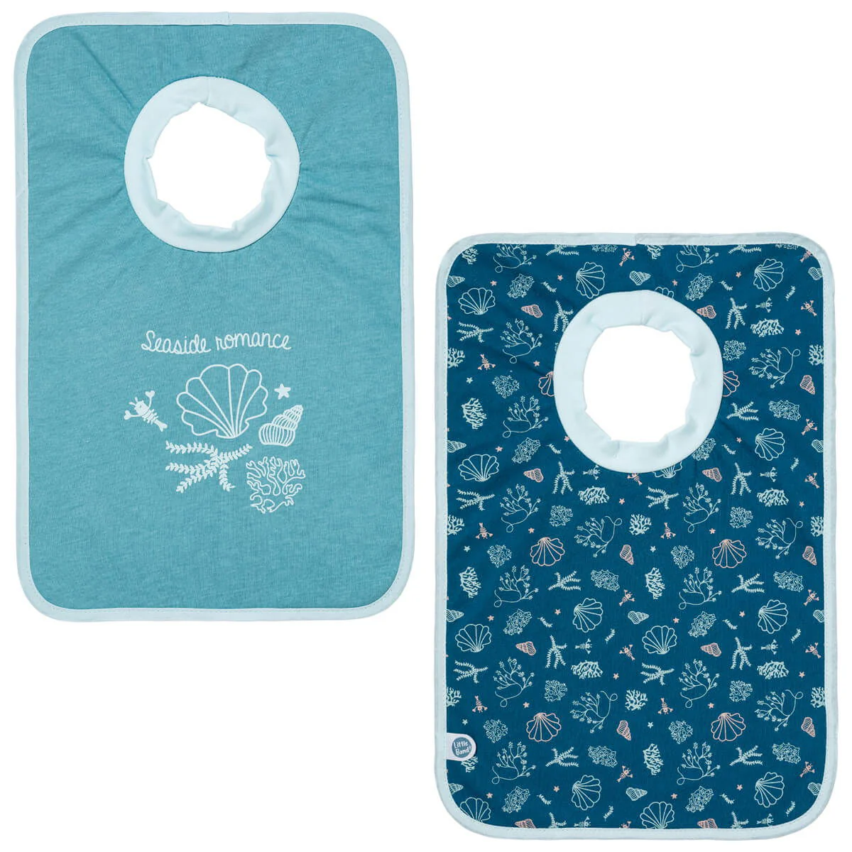 2 bavoirs élastiques 6 mois Seaside Romance - Bavoirs bébé 38x25 cm