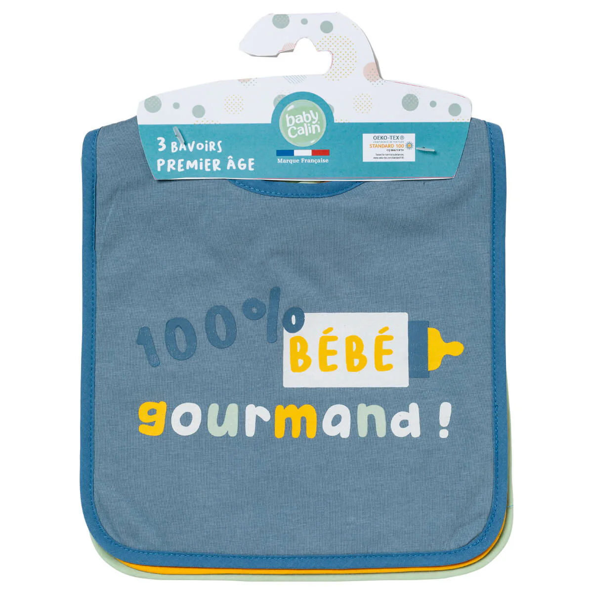 3 bavoirs bébé 6 mois Bébé gourmand - Bavoir à scratch 25x36 cm – Image 7