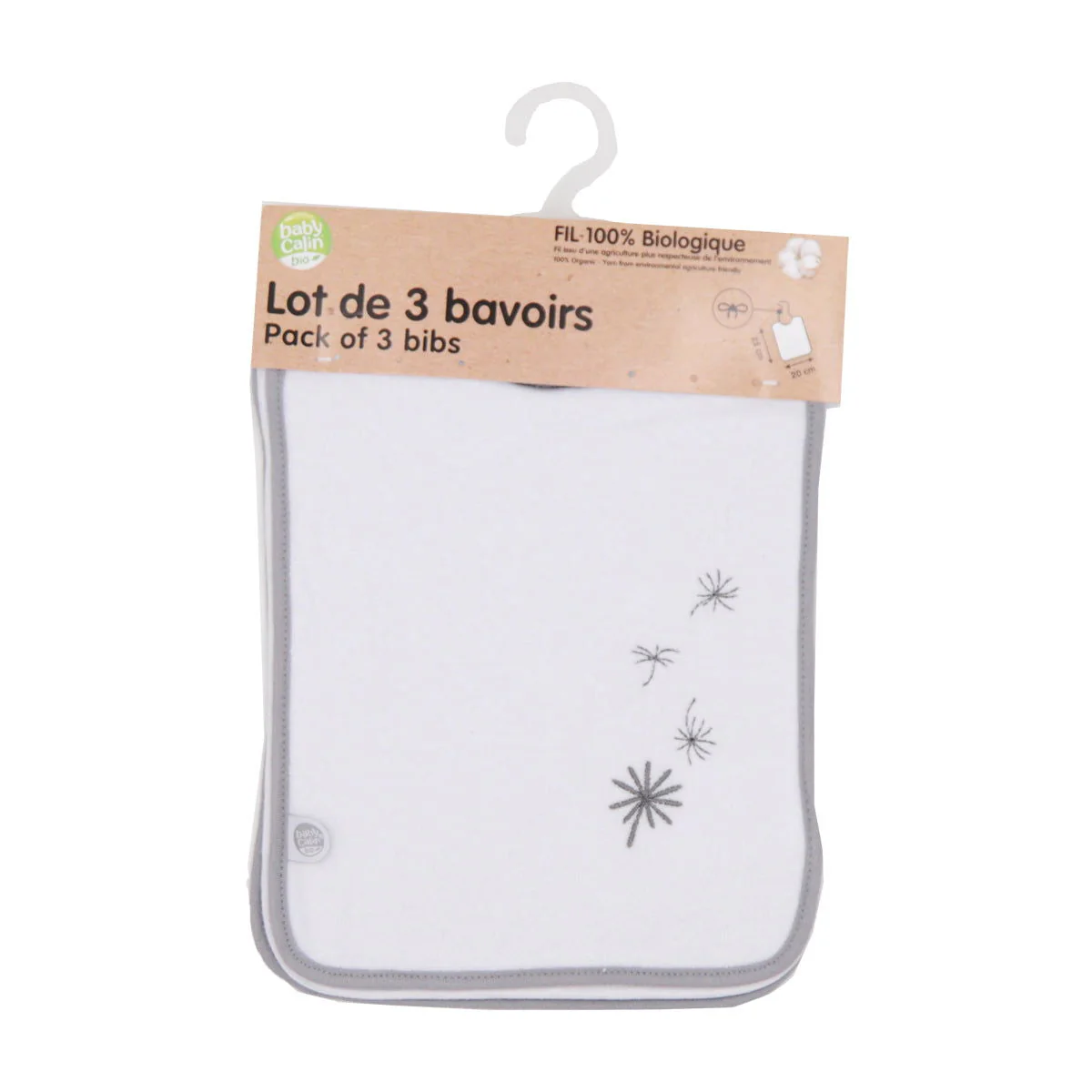 3 bavoirs naissance Marin Bio - Bavoir bébé à lacets 20x25 cm – Image 3