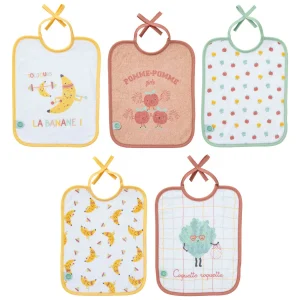 Lot de 5 bavoirs naissance 20x25 cm - Smoothie