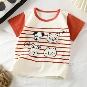 T-shirt bébé 100 % coton | Motifs animaux fun – Bambinerie Dakar