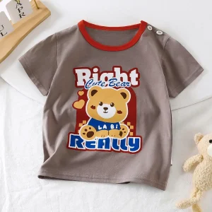 T-shirt bébé 100 % coton – Motifs animaux et fun chez Bambinerie Dakar