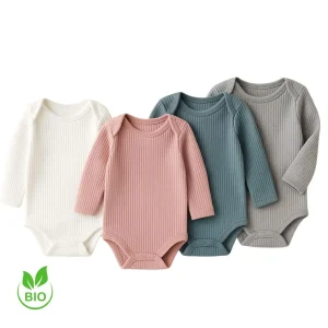 Body Bébé Maille Côtelée – Coton Bio & Confort Extensible | Dakar