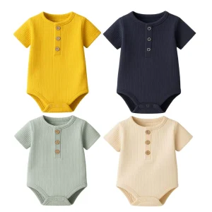 Body Bébé Côtelé 100% Coton Doux – 3 à 18 mois – Dakar