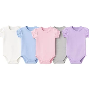 Body Bébé en Coton Ultra Doux – Manches Courtes – 5 Couleurs | Dakar