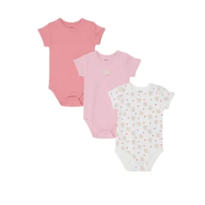 Lot de 3 Bodies Bébé Fille 100 % Coton bio | OVS