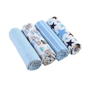 Lot de 4 Langes Bébé 100% Coton Doux – Confort et Praticité au Quotidien