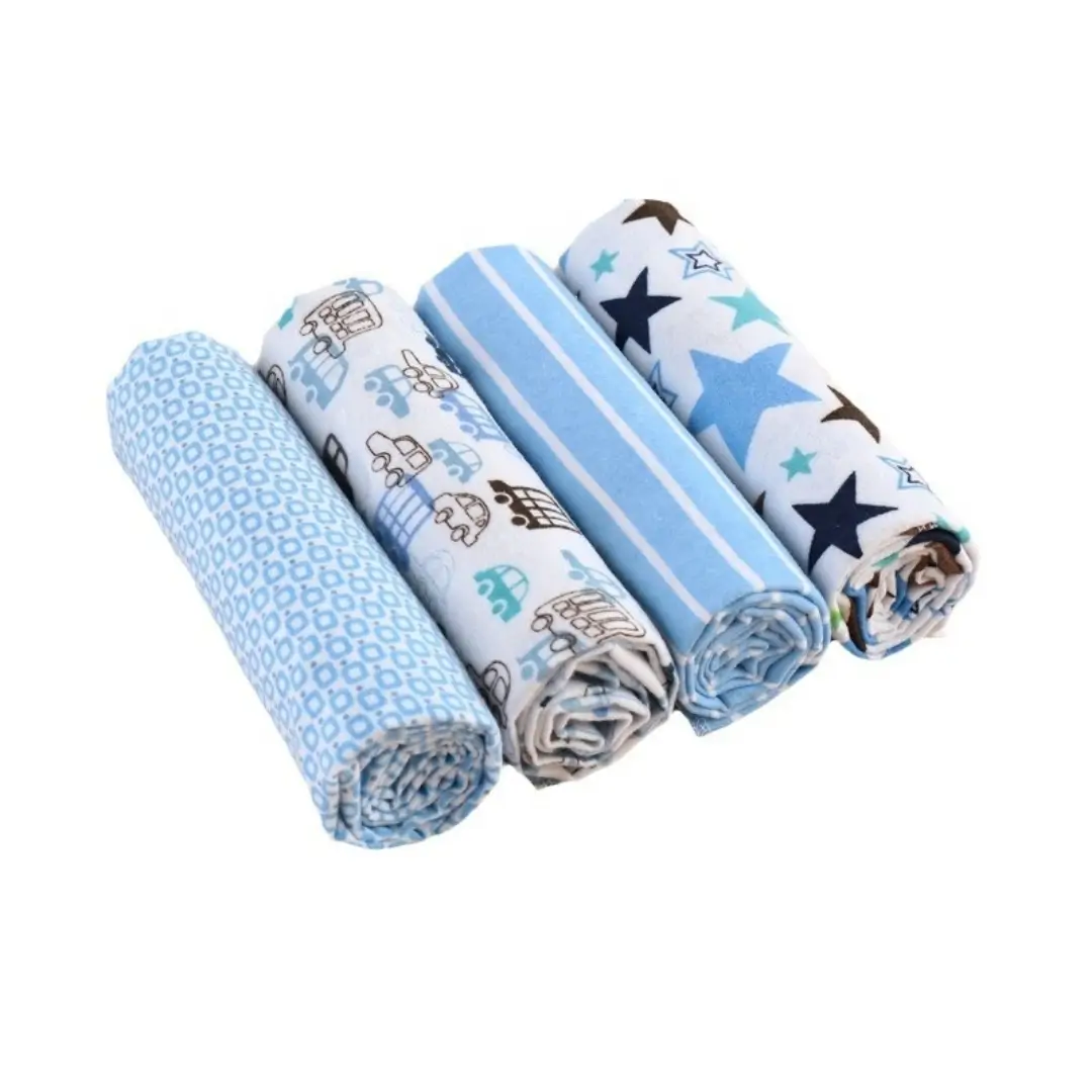Lot de 4 Langes Bébé 100% Coton Doux – Confort et Praticité au Quotidien