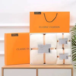 Ensemble de serviettes de bain en coton velours corail