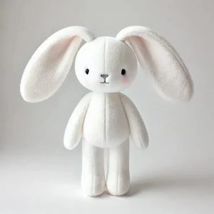 Peluche lapin blanc doux certifié – Jouet bébé sécurisé à Dakar